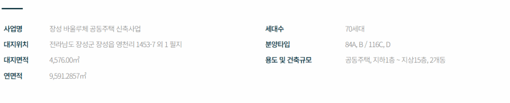 장성 바울루체 사업개요 설명